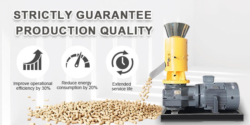 A pellet mill undergoing final functional testing before shipment