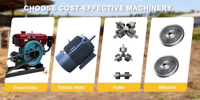 A price tag next to a small diesel feed pellet mill