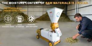 What is the required moisture content of raw materials when making pellets?