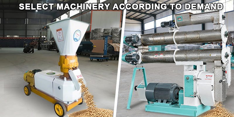 a split view showing a flat die on one side and a ring die on the other