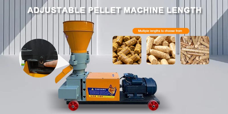 Close-up of the pellet length adjustment cutter on the machine.