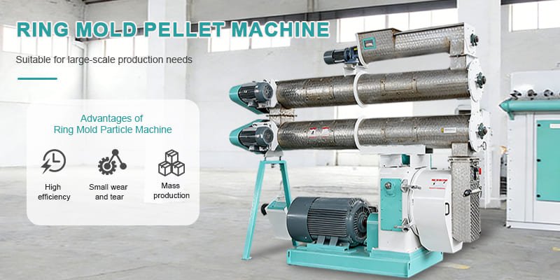 a large industrial ring die pellet machine in a factory