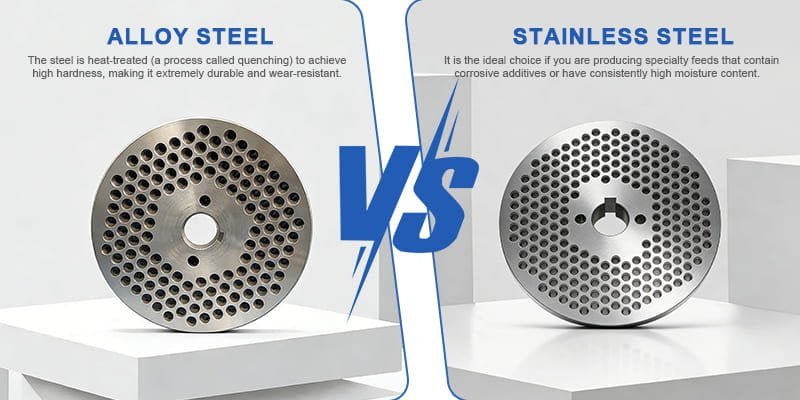 an image showing a flat die from both sides, with a label saying "Double-Sided Use"