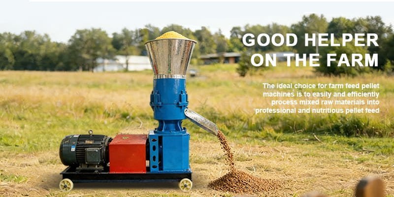 the ST-160 pellet machine in a farm setting, turning mash into pellets