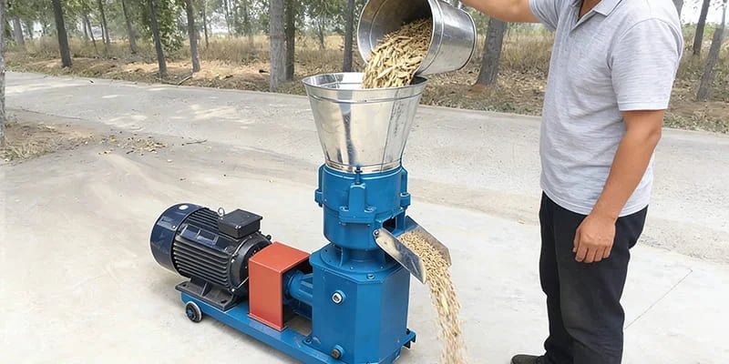 Close-up of dense feed pellets made from local Venezuelan sugarcane bagasse.
