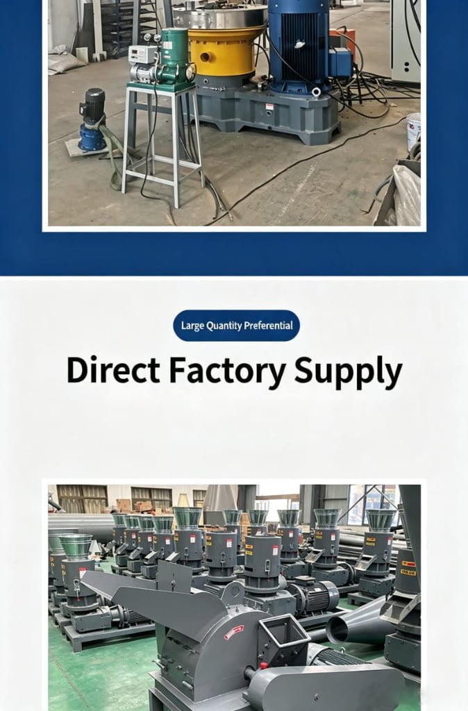 Biomass pellet machines workshop stock, direct supply from manufacturer, bulk order discount, customized supply available