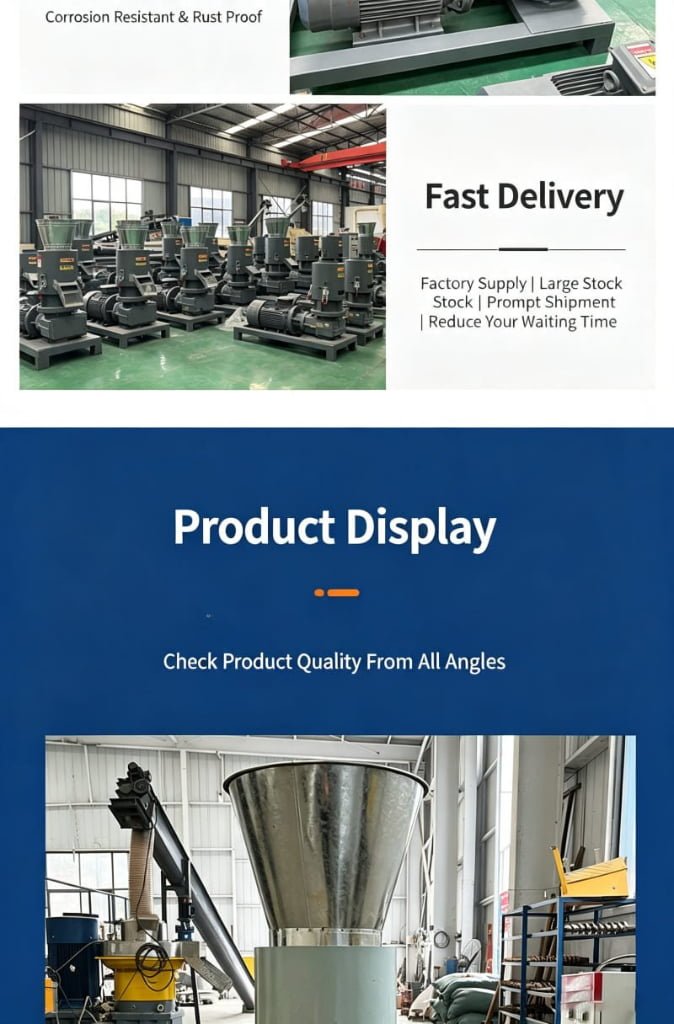 Biomass pellet making equipment overall display, solid structure, corrosion resistant, durable pellet mill