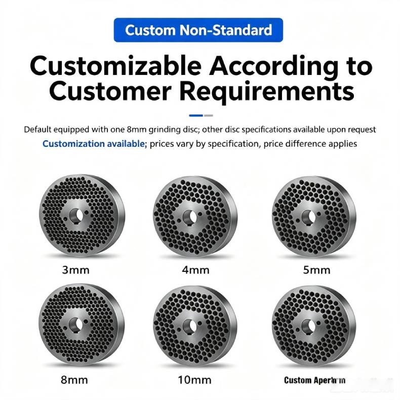 Multiple specification flat die grinding discs 3/4/5/8/10mm, non-standard customized mold for wood pellet machine