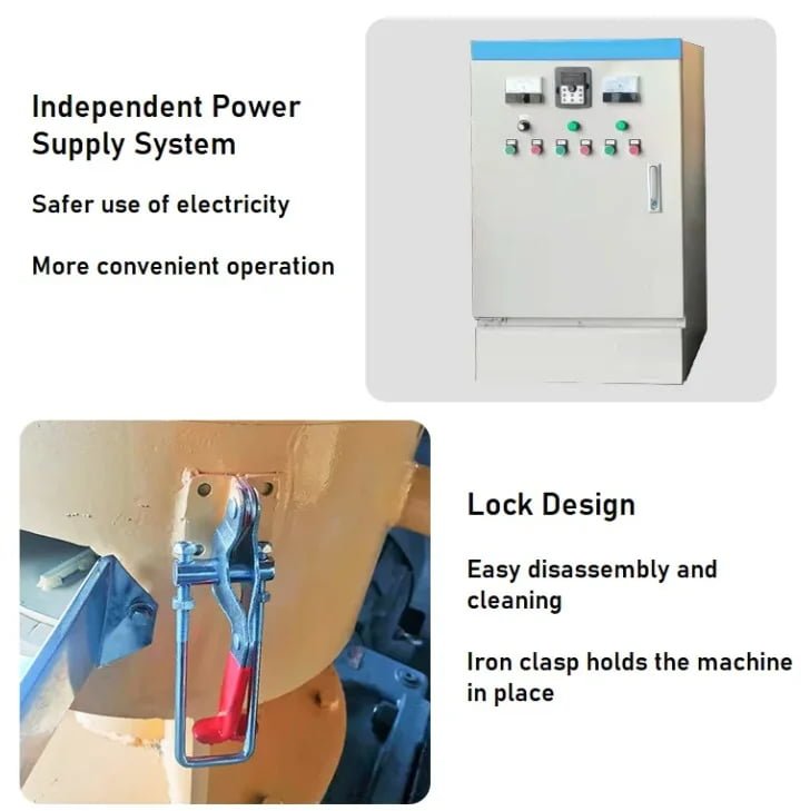 Independent power supply control cabinet; quick release lock clamp design for pellet mill, easy disassembly and cleaning